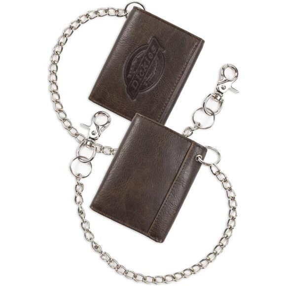 Mens Leather Trifold Wallet, Dark Brown, One Size US - Picture 2 of 7